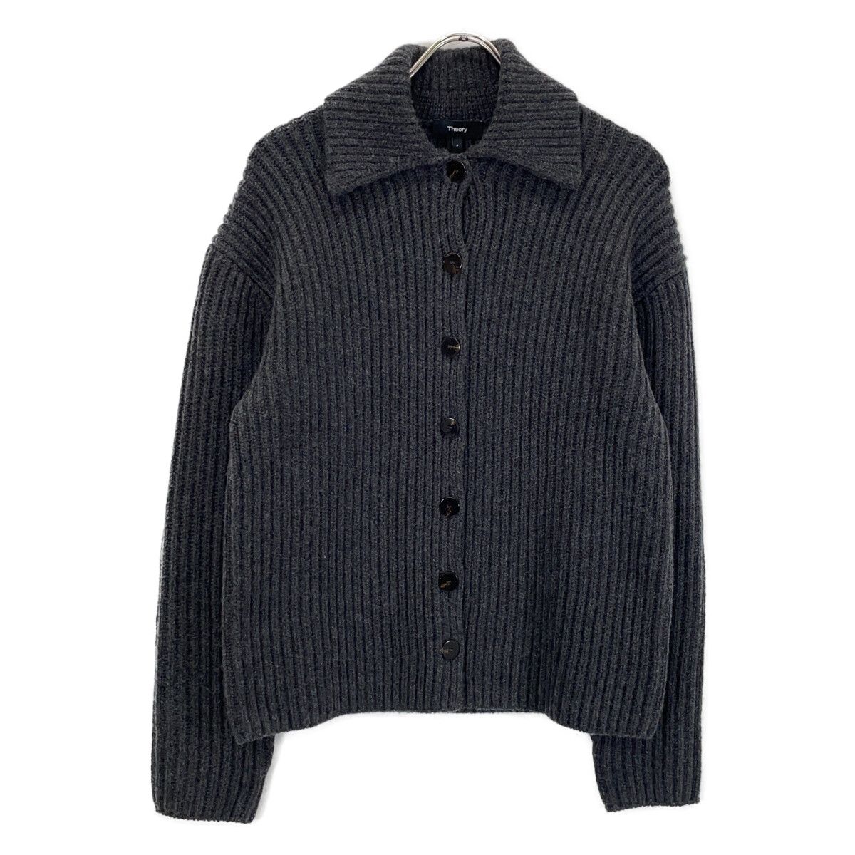Theory セオリー 25AW 01-5403725 グレー ウール×カシミヤ 畦編み 