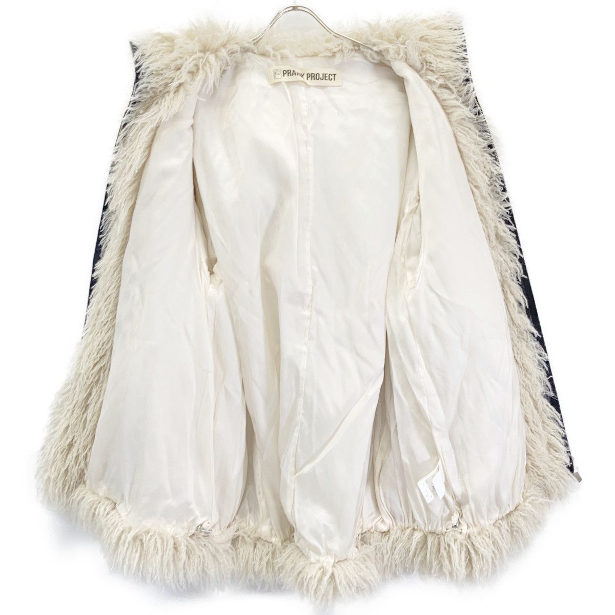 PRANK PROJECT プランクプロジェクト 25AW 31252215105 ホワイト ドローストリング Fake Fur Hooded Hoodie F PRANK PROJECT プランクプロジェクト 25AW 31252215105 ホワイト ドローストリング Fake Fur Hooded Hoodie F
