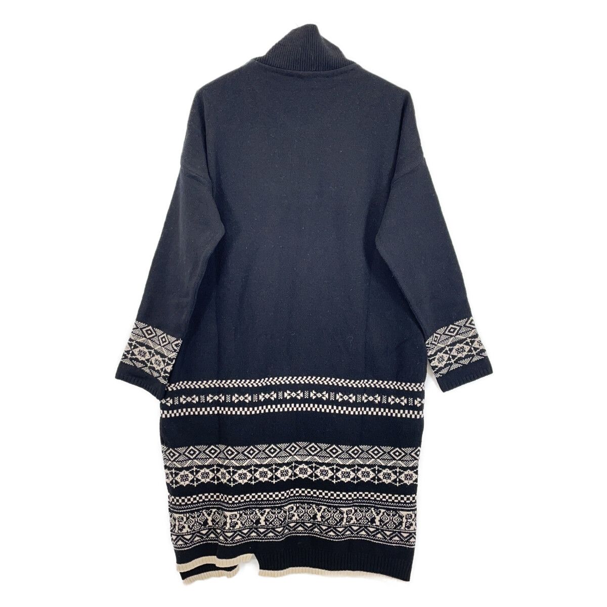 Yohji Yamamoto ヨウジヤマモト NK-K54-184 ブラック フロントジップ ニット ワンピース 2 Yohji Yamamoto ヨウジヤマモト NK-K54-184 ブラック フロントジップ ニット ワンピース 2