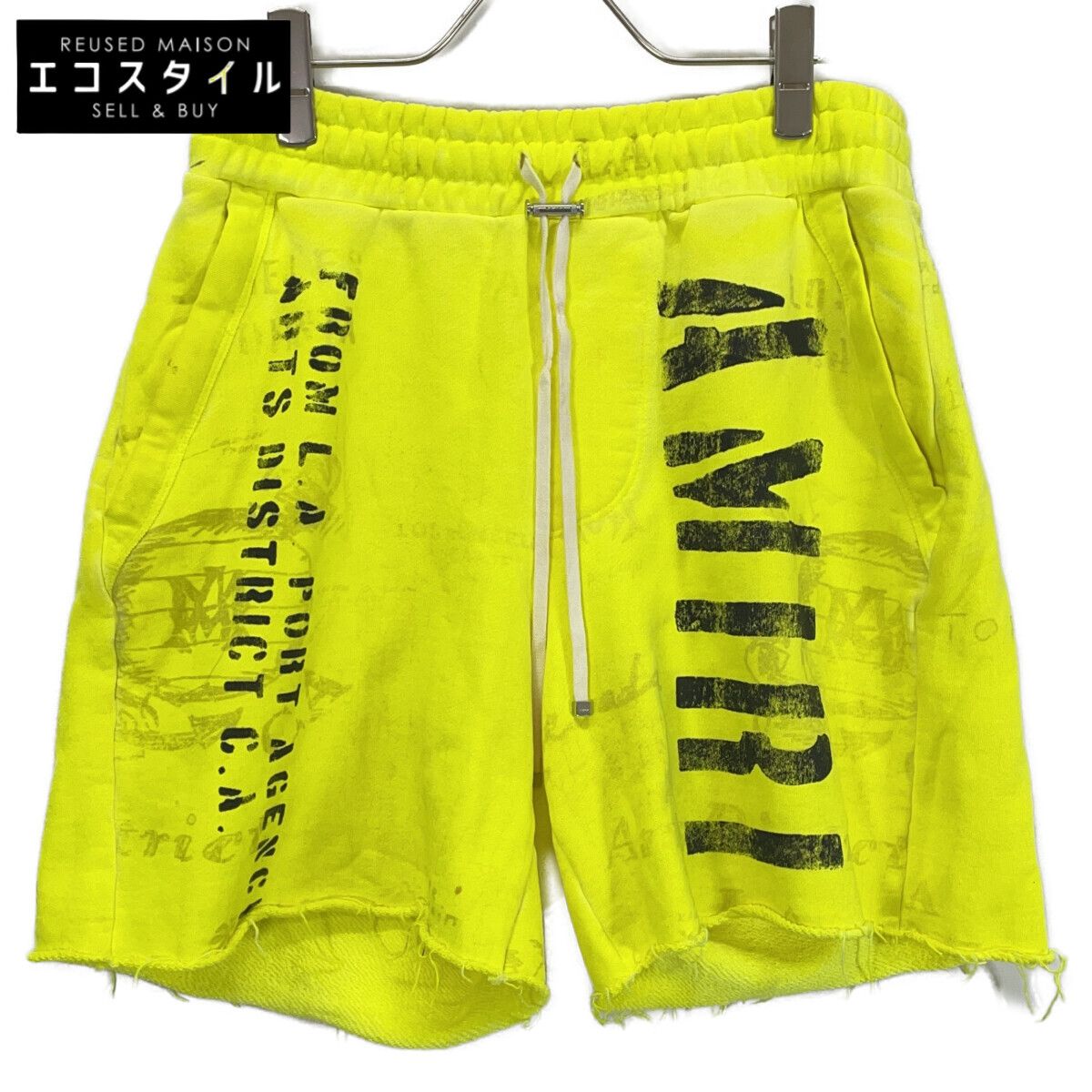 AMIRI　アミリ　イエロー ロゴプレート ショーツ