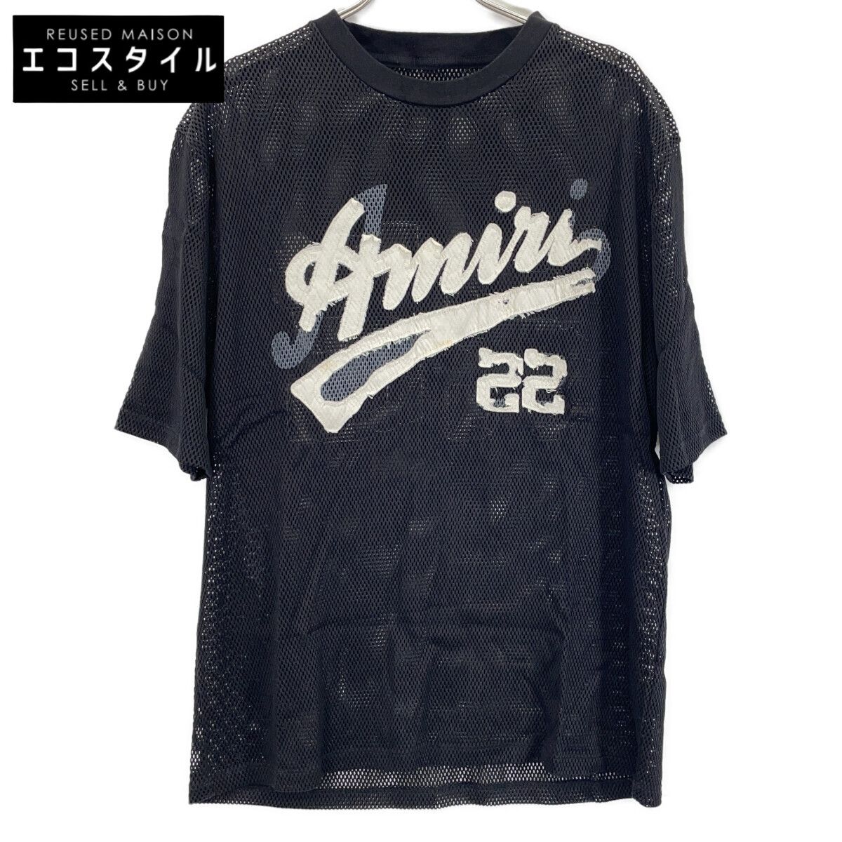 AMIRI　アミリ　ブラック メッシュ ゲームシャツ