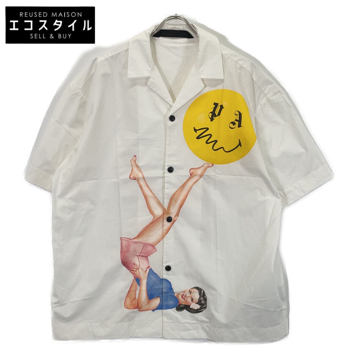 Palm Angels　パームエンジェルス　ホワイト ボーリングシャツ