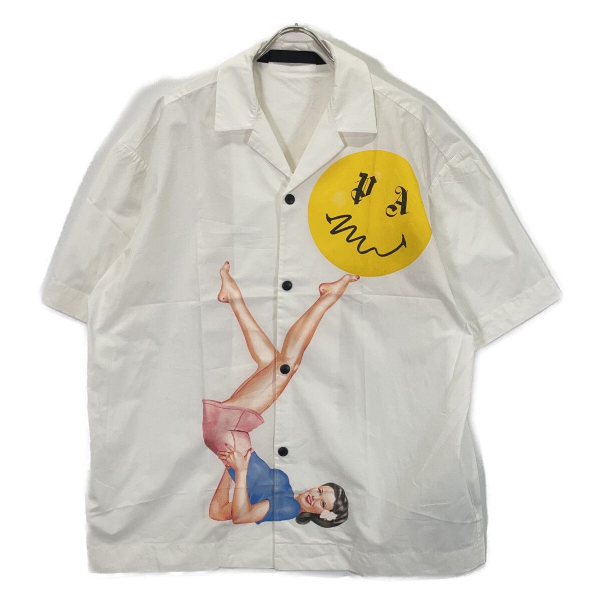 Palm Angels パームエンジェルス ホワイト ボーリングシャツ Palm Angels パームエンジェルス ホワイト ボーリングシャツ