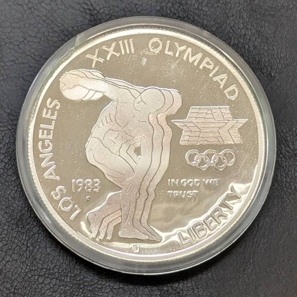 豊】希少 1983年 ロサンゼルス 五輪記念 1ドル銀貨 プルーフ 銀900
