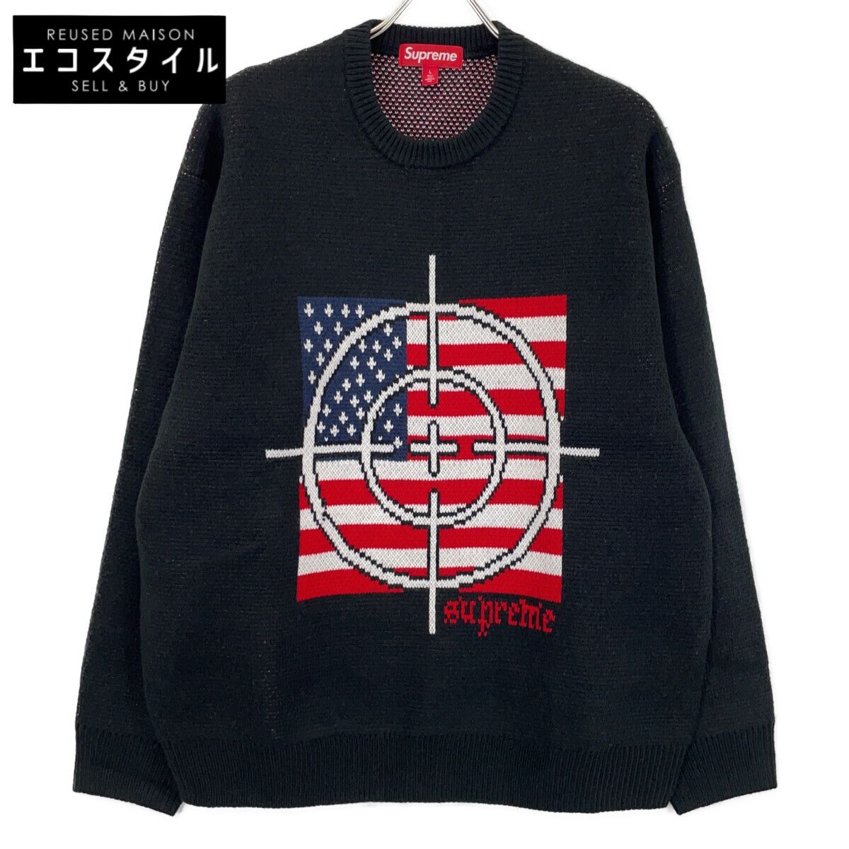 Supreme　シュプリーム　25FW ブラック TAEGET SWEATER ターゲット セーター　L