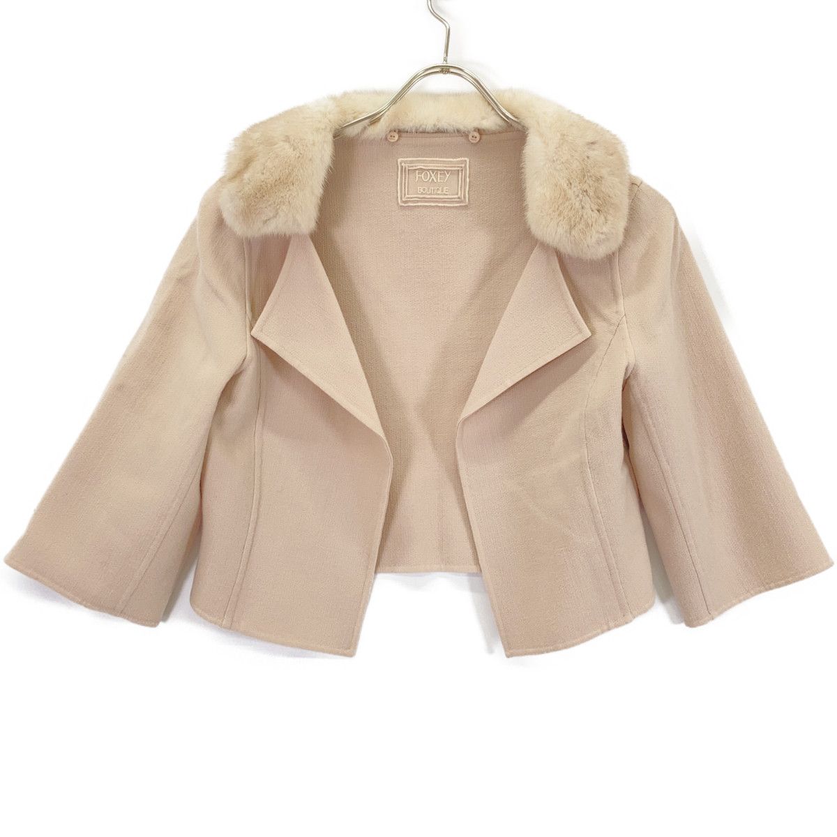 FOXEY BOUTIQUE　フォクシーブティック　ベージュ 35904 Champagne ミンクファーダブルフェイスジャケット　38
