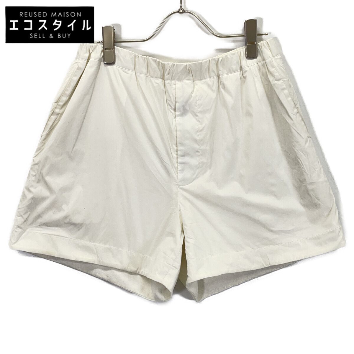 AURALEE　オーラリー　ホワイト コットン ショーツ　TERRY LINED LIGHT NYLON EASY SHORTS