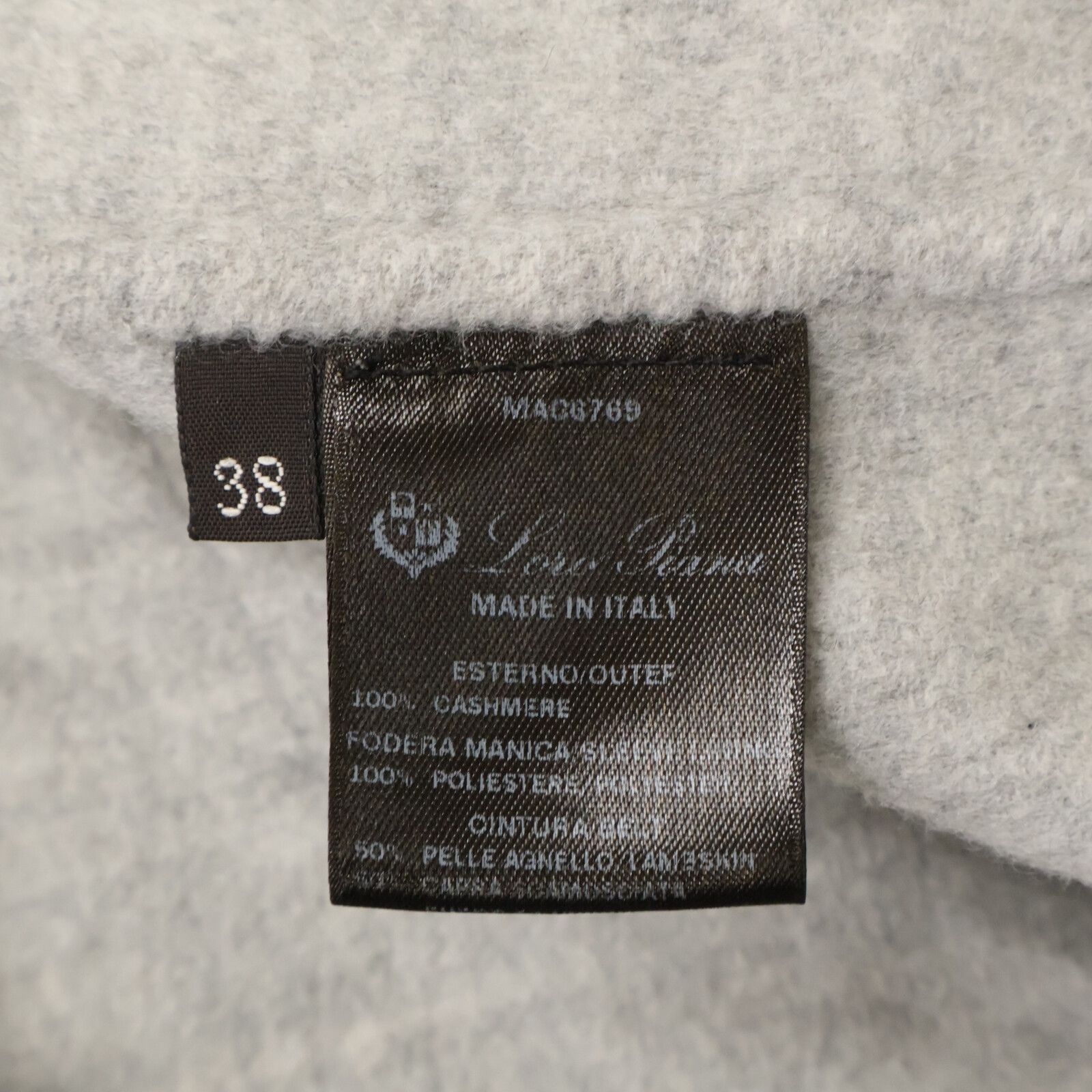 Loro Piana　ロロピアーナ　【国内正規】MAC6769 カシミヤ100％ シングル　38