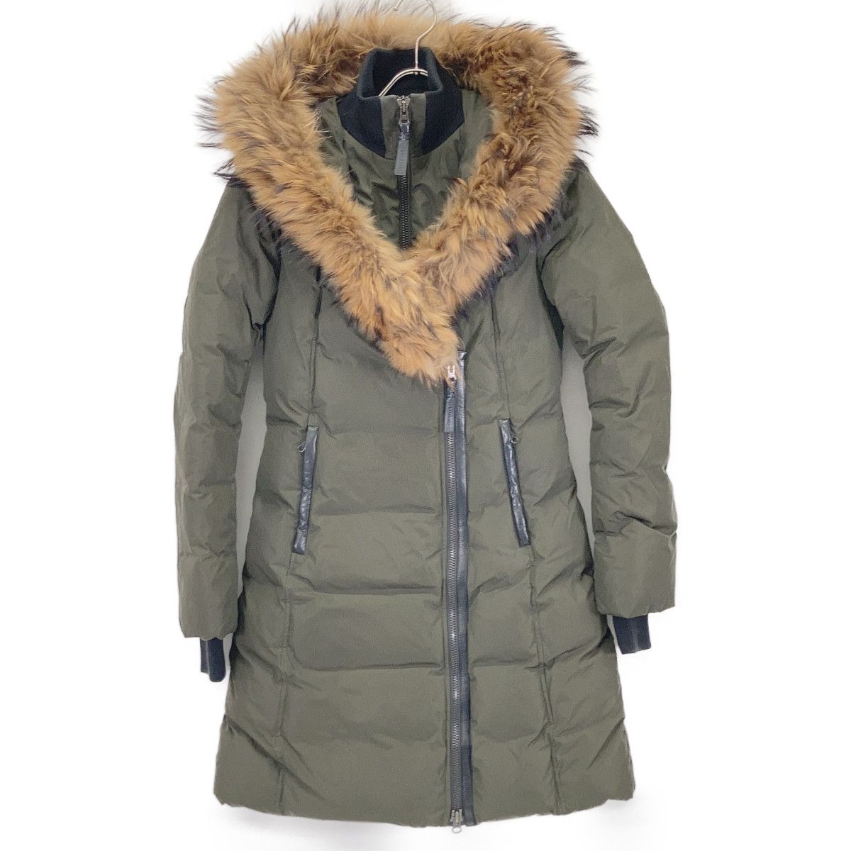 Mackage マッカージュ ADALI カーキ レザーパイピング フリース 