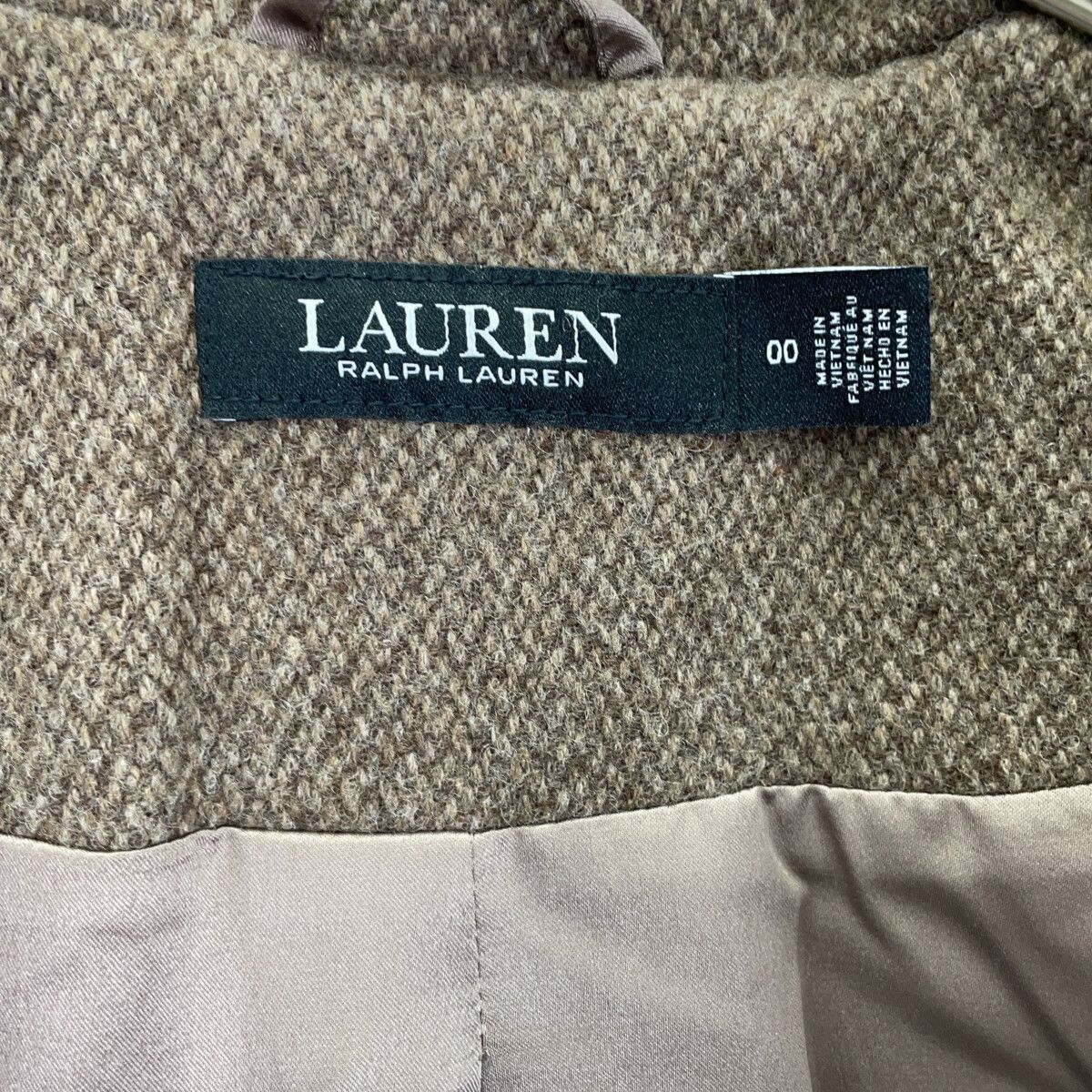 LAUREN RALPH LAUREN ローレン ラルフローレン ブラウン ダブルブレステッド ヘリンボーン コート 00 LAUREN RALPH LAUREN ローレン ラルフローレン ブラウン ダブルブレステッド ヘリンボーン コート 00