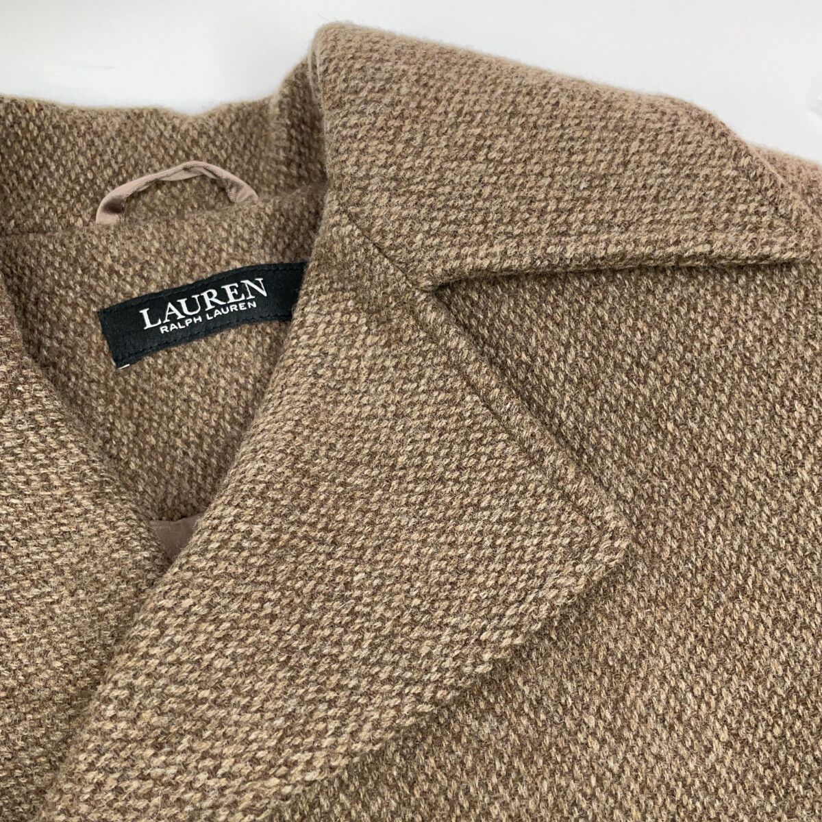 LAUREN RALPH LAUREN ローレン ラルフローレン ブラウン ダブルブレステッド ヘリンボーン コート 00 LAUREN RALPH LAUREN ローレン ラルフローレン ブラウン ダブルブレステッド ヘリンボーン コート 00