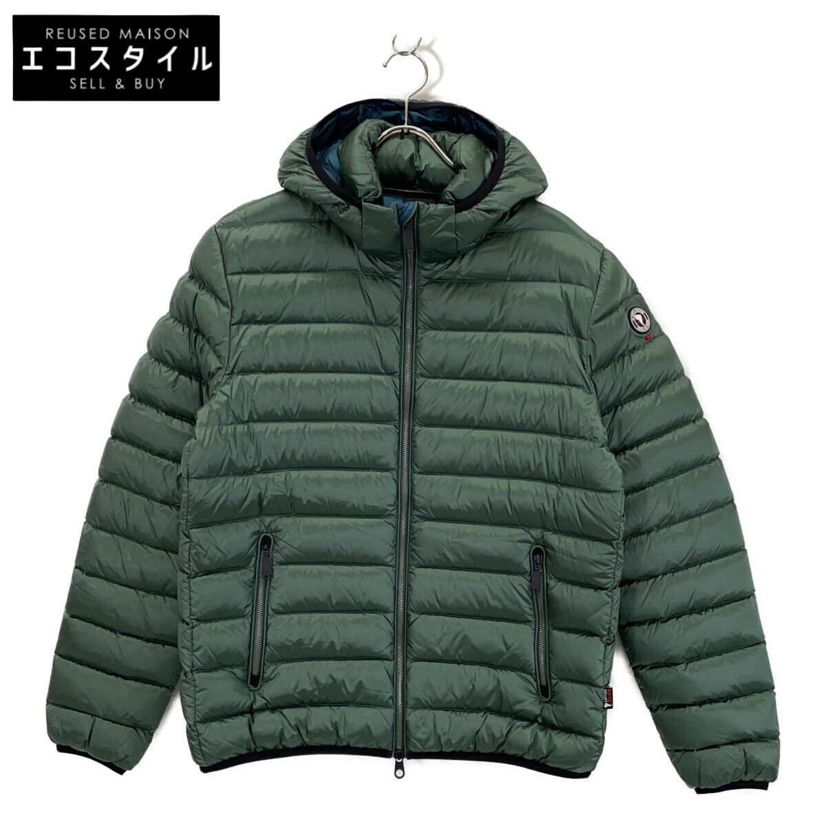 CAPE HORN ケープホーン 51550 SHINY CLIPPER/シャイニークリッパー グリーン ナイロン W-ZIP フーデッドダウンジャケット 52