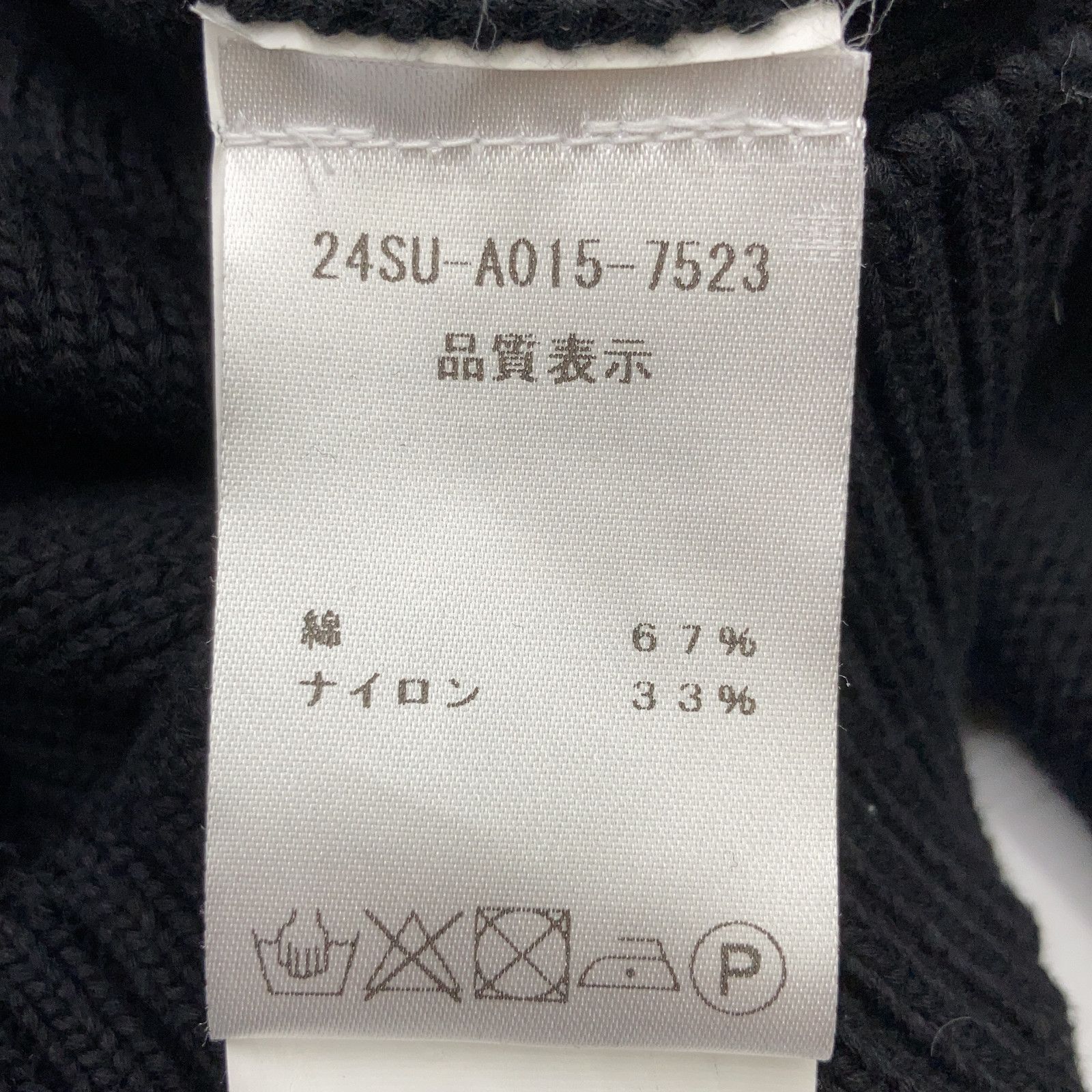 N゜21　ヌメロ ヴェントゥーノ　24年 ブラック ビッグロゴクルーネックニット 24SU-A015-7523-3496　52