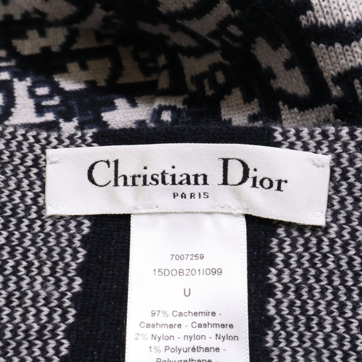 Christian Dior クリスチャンディオール 国内正規 15DOB201I099 カシミヤ混 オブリーク柄 マフラー - Christian Dior クリスチャンディオール 国内正規 15DOB201I099 カシミヤ混 オブリーク柄 マフラー -