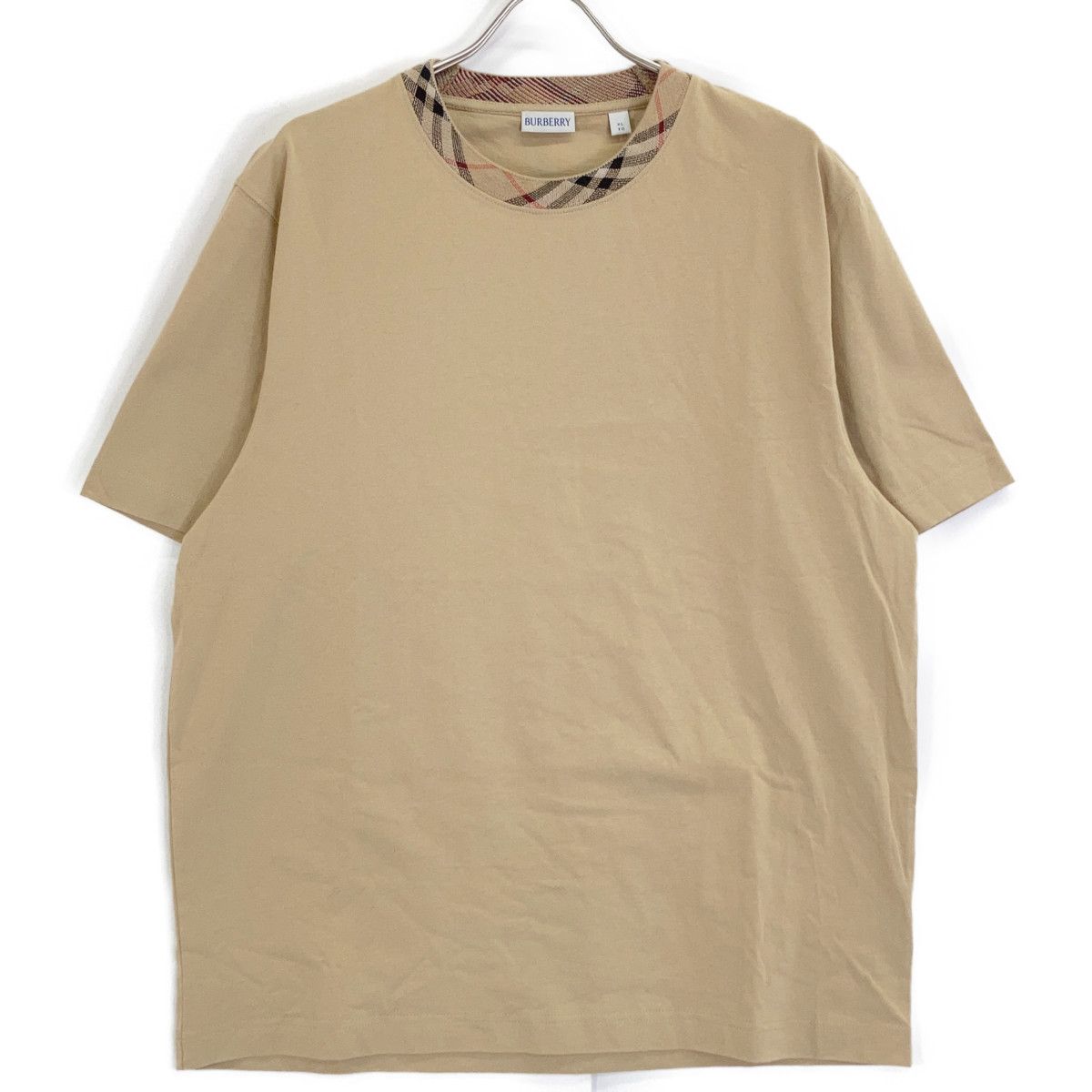 BURBERRY バーバリー 8112803 25SS ベージュ S/SチェックトリムTシャツ XL BURBERRY バーバリー 8112803 25SS ベージュ S/SチェックトリムTシャツ XL