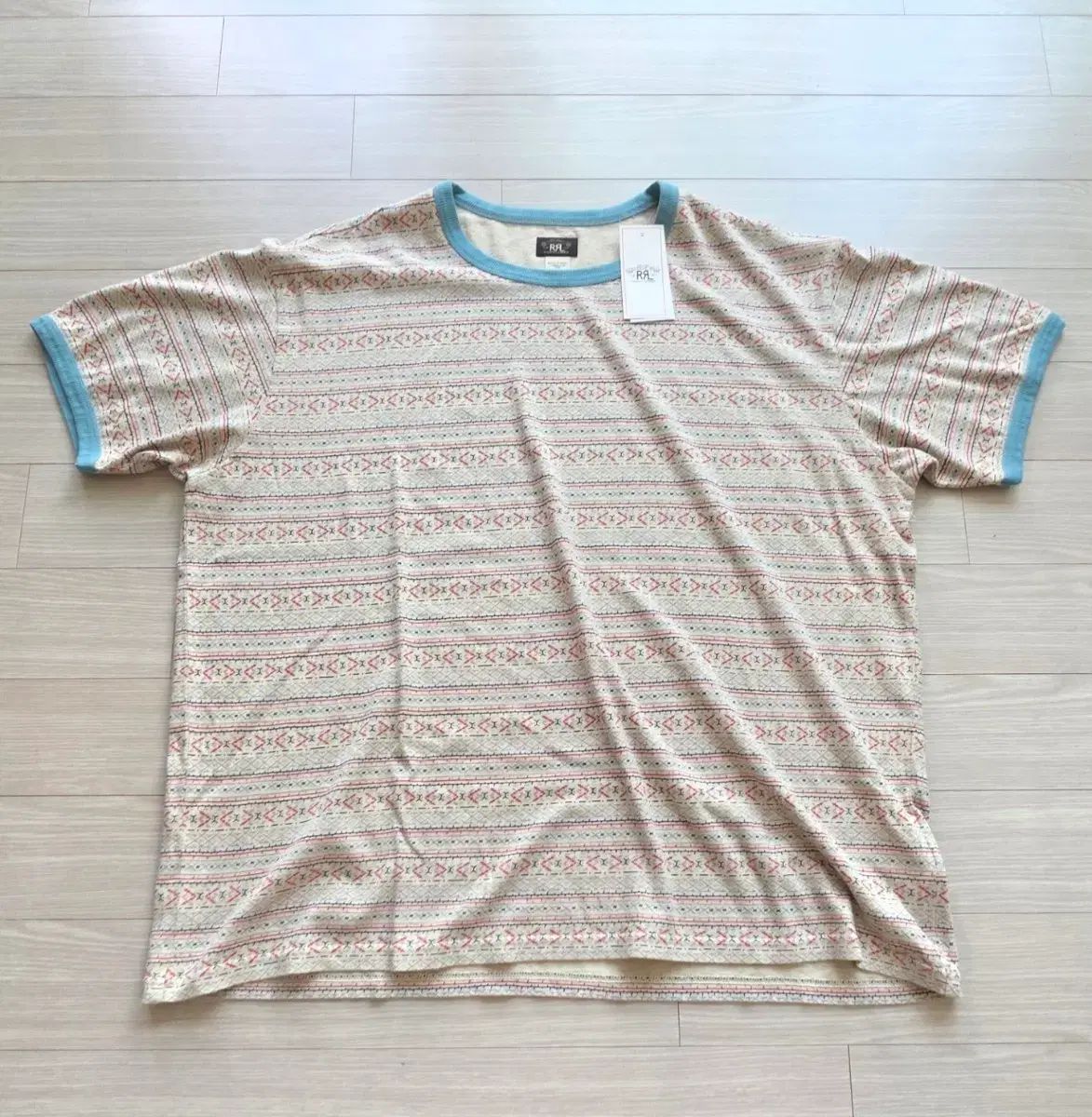 RRL(ダブルアールエル) プリント ジャージ リンガー Tシャツ XL RRL