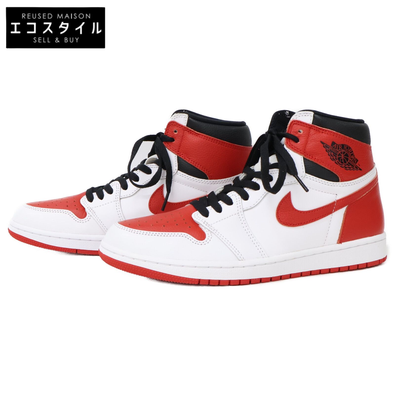 NIKE　ナイキ　美品 エア ジョーダン 1 レトロ HIGH OG UNIVERSITY RED-BLACK　27.5