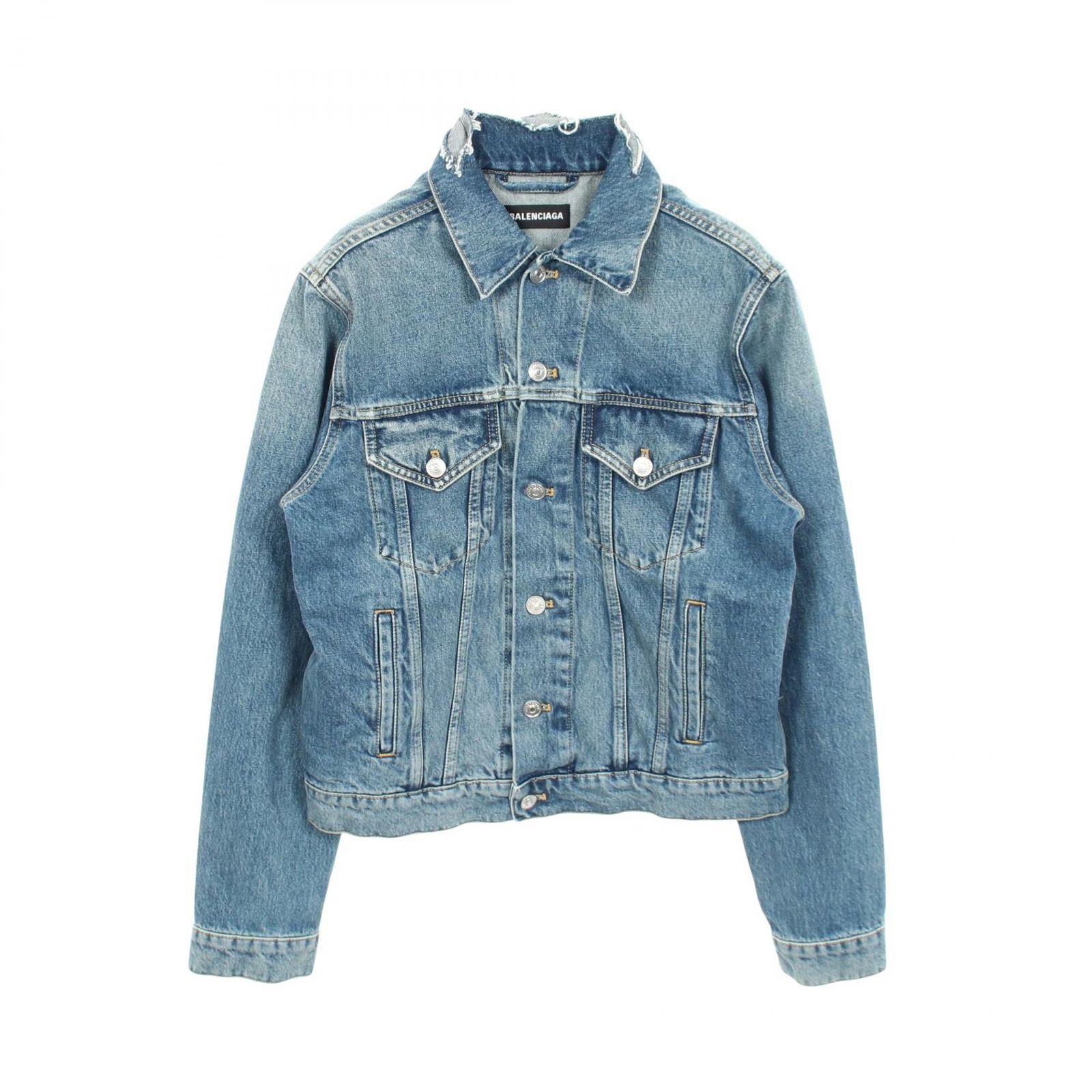 BALENCIAGA バレンシアガ キャンペーンロゴ ダメージ加工 デニムジャケット
