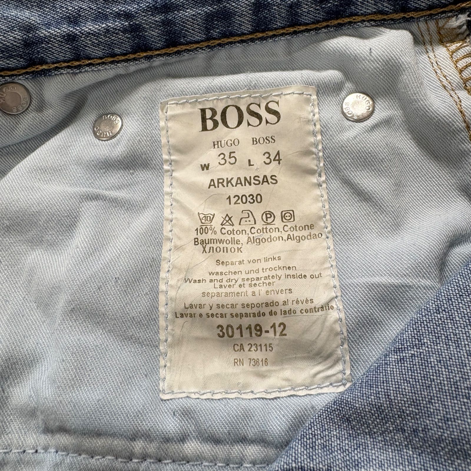 BOSS HUGO BOSS ARKANSAS デニムパンツ W35 L34 コットン100% - メルカリ