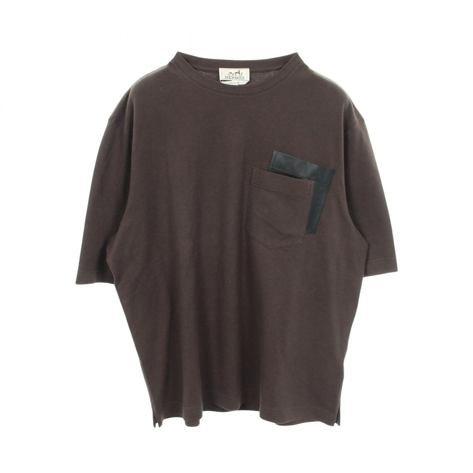 HERMES エルメス レザーパッチ クルーネック 半袖Tシャツ