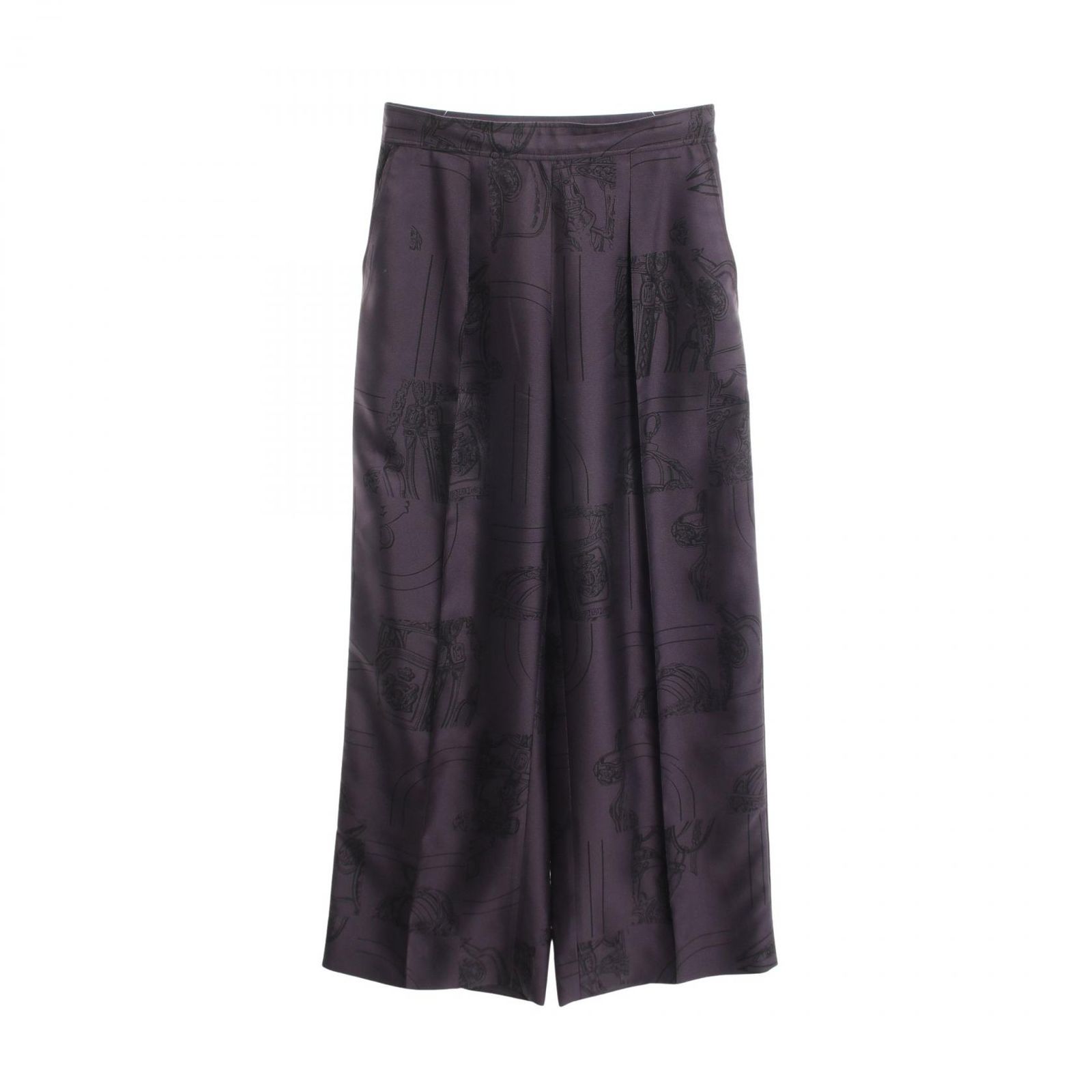 HERMES エルメス EN DESORDRE FINESSE ツイルレーヌ パンツ パープル パンツ
