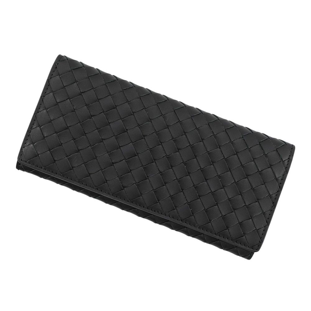 ボッテガヴェネタ 長財布 イントレチャート レザー 120697 BOTTEGA VENETA 黒