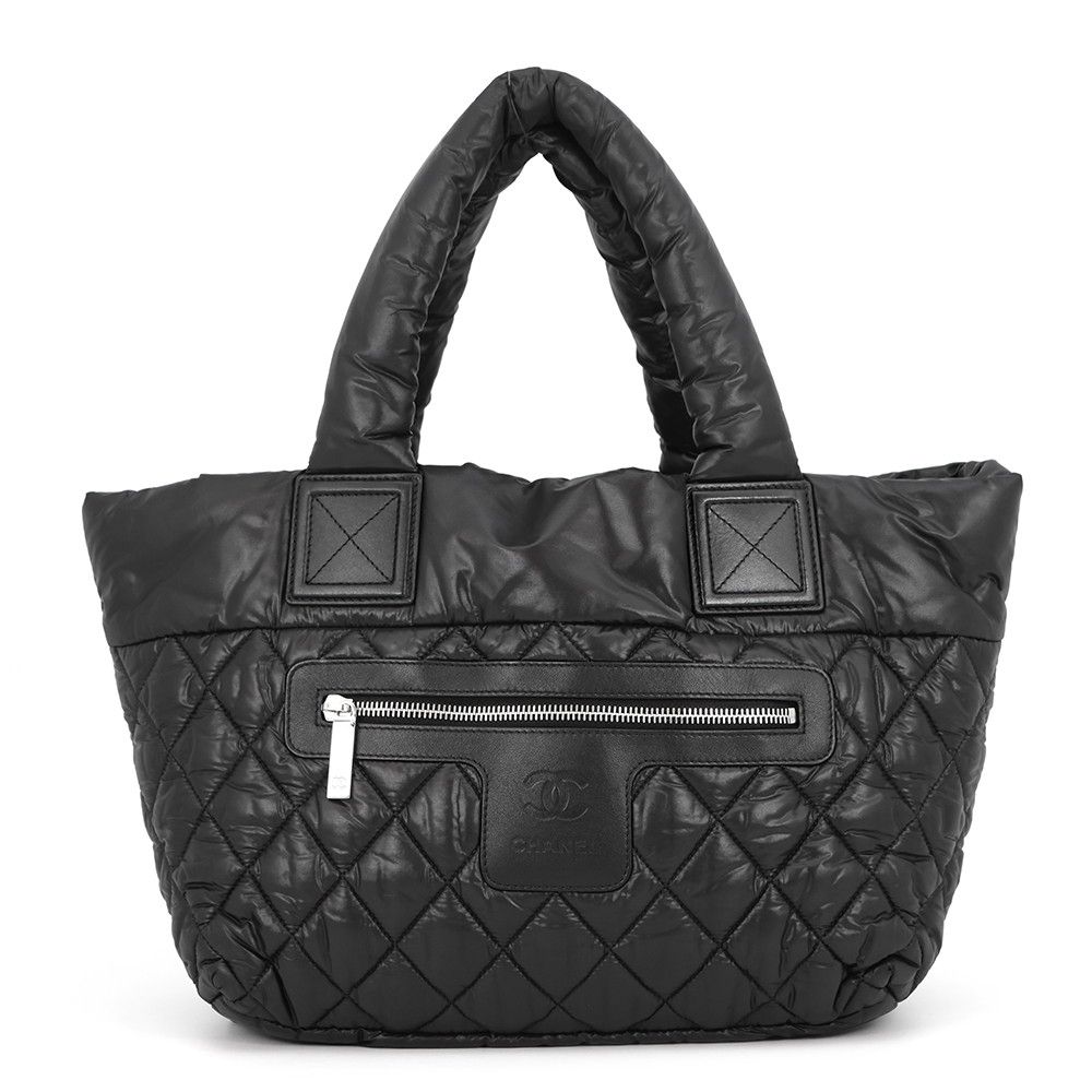 シャネル トートバッグ マトラッセ ココマーク コココクーン スモール ナイロン A48610 CHANEL 黒