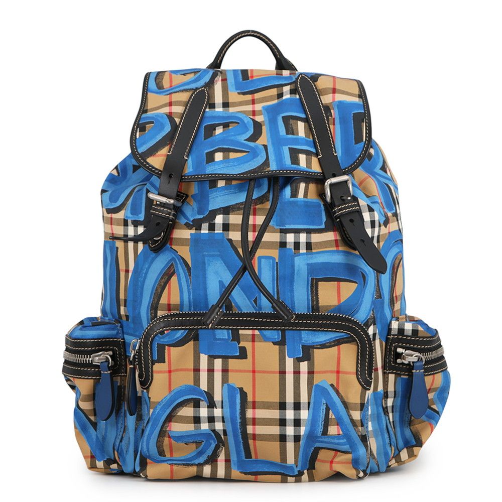 バーバリー リュック チェック柄 グラフィティ バックパック ナイロン レザー 4076962 BURBERRY