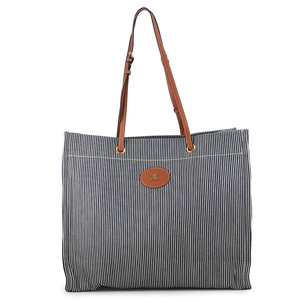 セリーヌ トートバッグ スクエア カバ ストライプ キャンバス 192802 CELINE