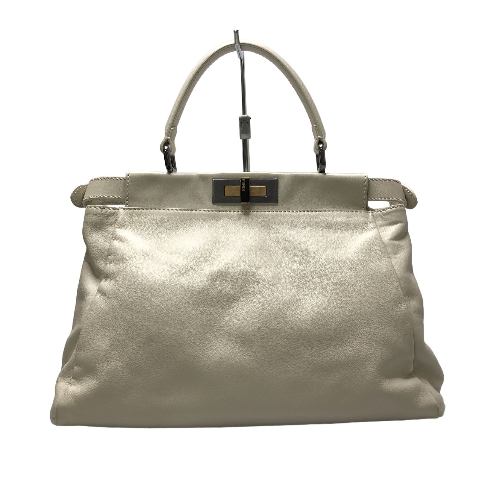 FENDI フェンディ ピーカブー アイコニック ミディアム セレリア ハンドバッグ ホワイト レディース 中古 T11206816