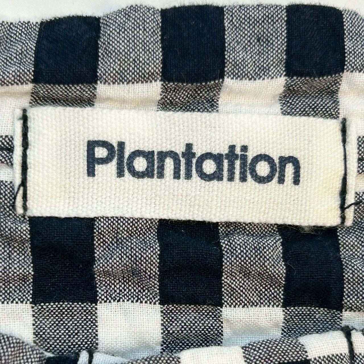 Plantation プランテーション チェック柄 シワ加工 シャツ 七分袖 