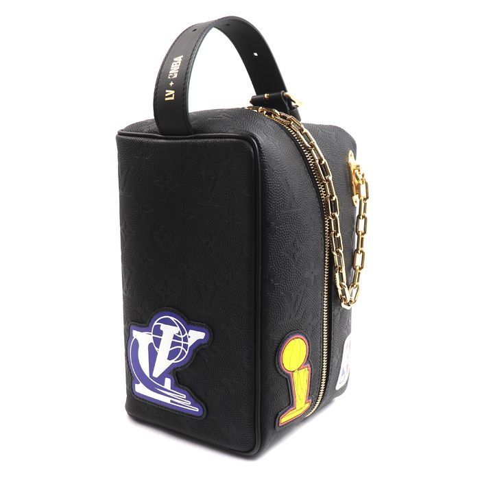 LOUIS VUITTON ルイ・ヴィトン ヴィトンx NBA クローク ドップキット ハンドバッグ モノグラムエンボス ブラック M58515 ICチップ メンズ 中古 美品
