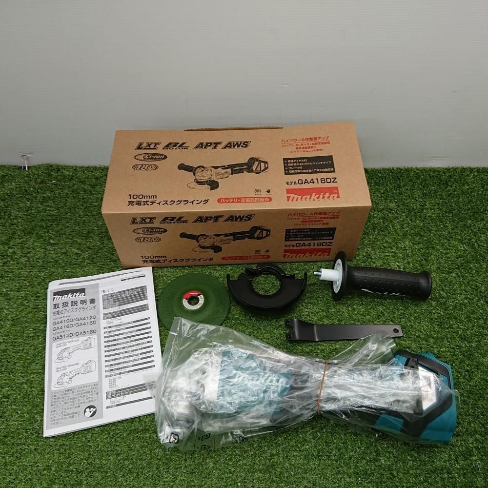【未使用品】マキタ GA418DZ 100mm 充電式ディスクグラインダ 18V 本体のみ [6487]