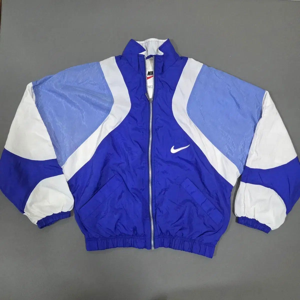 90's NIKE オールドスクール ヴィンテージ ウィンドブレーカー(風防)ブルー 白