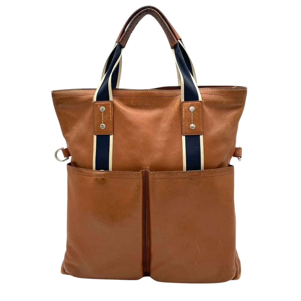COACH 本革 2WAY トートバッグ ショルダーバッグ ブラウン 大容量 
