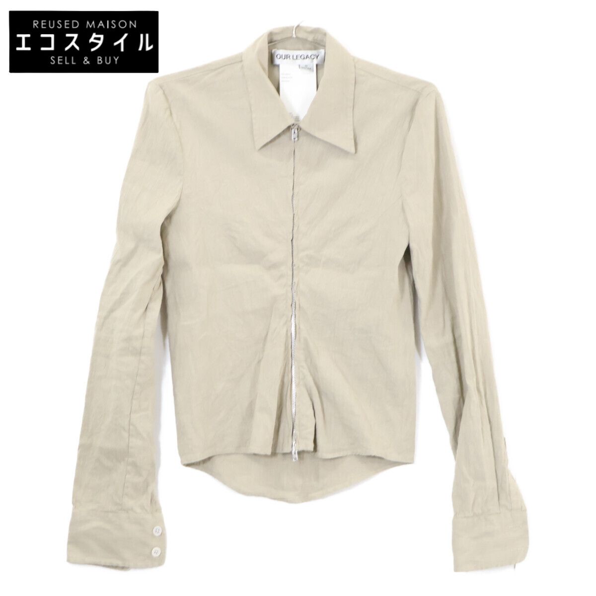 OUR LEGACY　アワーレガシー　【美品/25SS】W2252SDG SLIM ZIP SHIRT リネン混 スリムジップシャツ　32