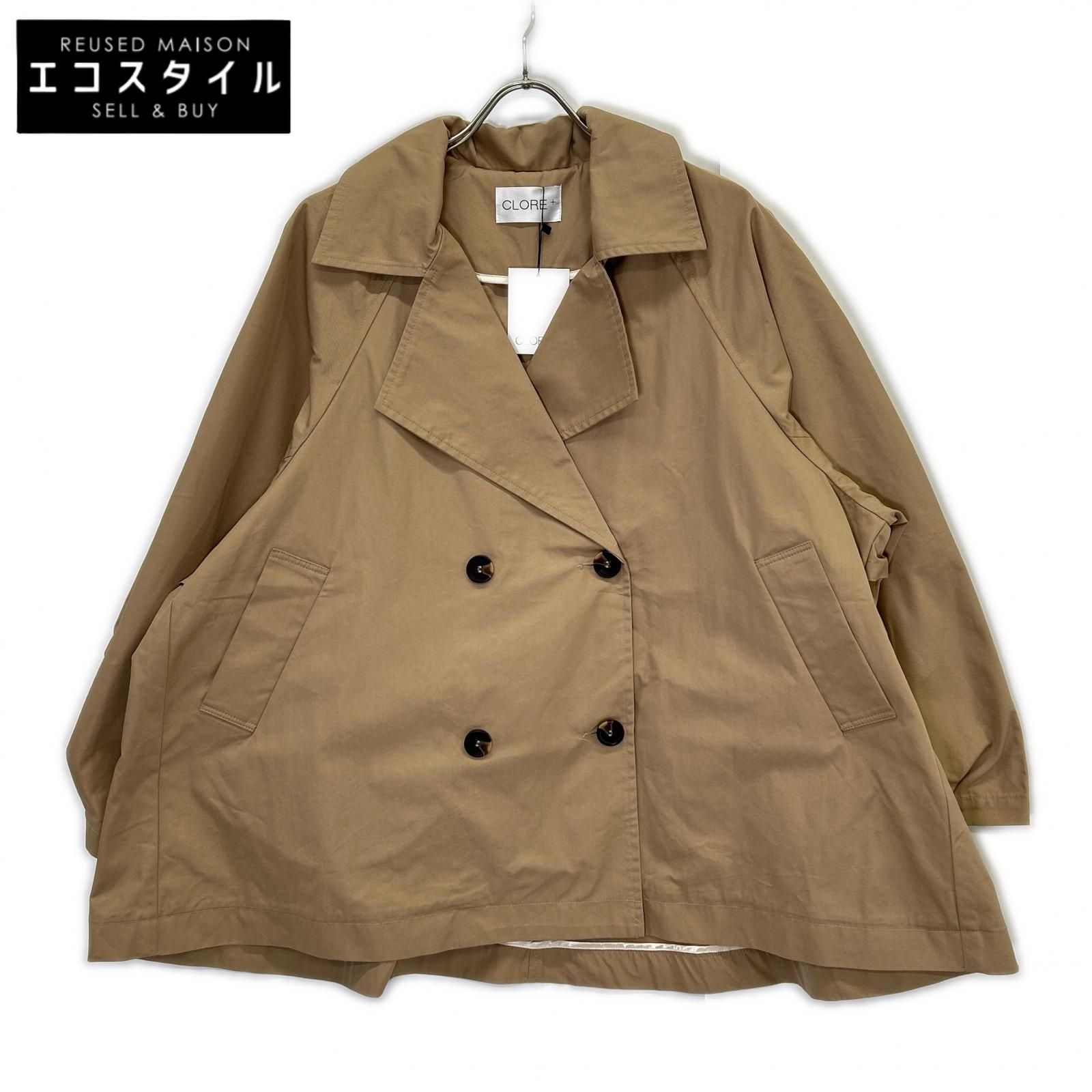 CLORE＋　クロレ　25SS ベージュ Cross over Trench トレンチコート　F