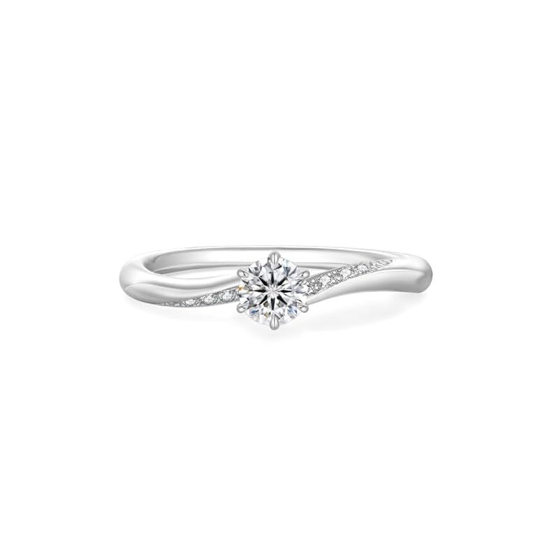 KRKC&CO モアッサナイト 婚約指輪 プロポーズリング: 0.3/0.5カラット 人工ダイヤモンド スターリングシルバー レディースゆびわ エンゲージリング ホワイトゴールドメッキ 金属アレルギー対応 人気 (ギンガ-0.3ct, 10号)