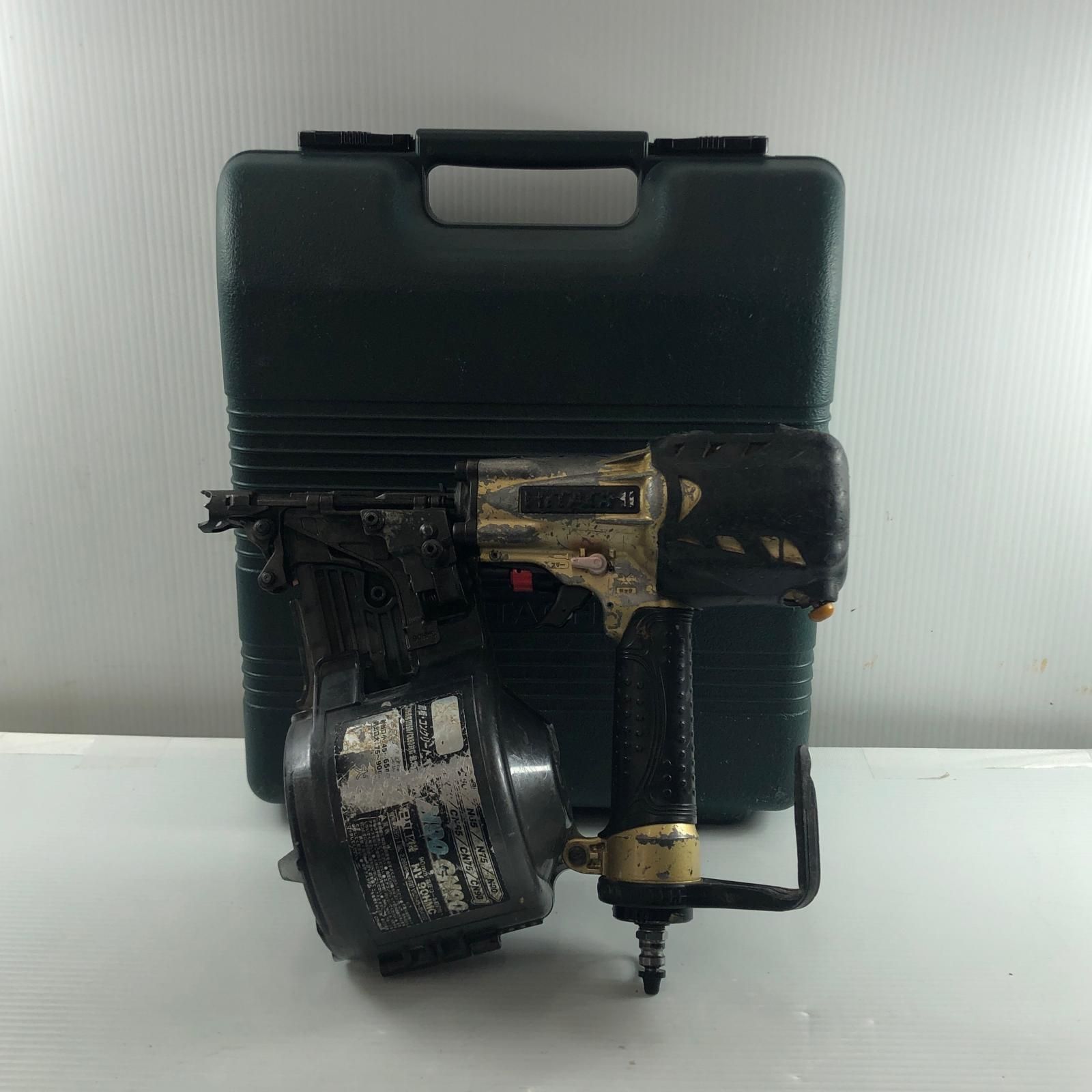 HITACHI 日立 エアネイラ 高圧 キズ・ハガレ有 NV90HMC ゴールド