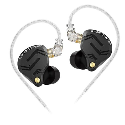 KZ ZS12 Pro X イヤホン KZ ハイエンド5BA+1DDハイブリッドイヤホン 有線 カナル型 イヤモニ 耳掛け 高遮音性 HIFI音質 オールメタル ノイズ減少 HIFI高忠実 インイヤー プロ仕様 低音強化 Wired Earp de18990c