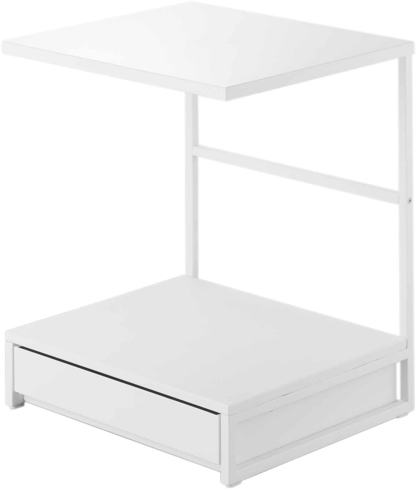 特価 トースター 電子レンジ 小物入れ ラック tower タワー W45.2×D40.2～65.2×H55.7cm 省スペース ホワイト 2段 家電下ラック 10654 キッチン 引き出し付き 山崎実業(Yamazaki)