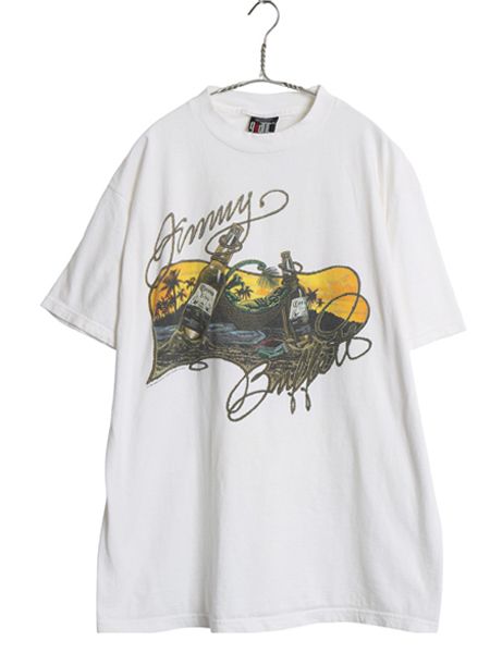 90s ジミー バフェット ツアー 両面 イラスト プリント Tシャツ メンズ XL / オールド バンド ロック コロナ ビール GIANT 白 大きいサイズ