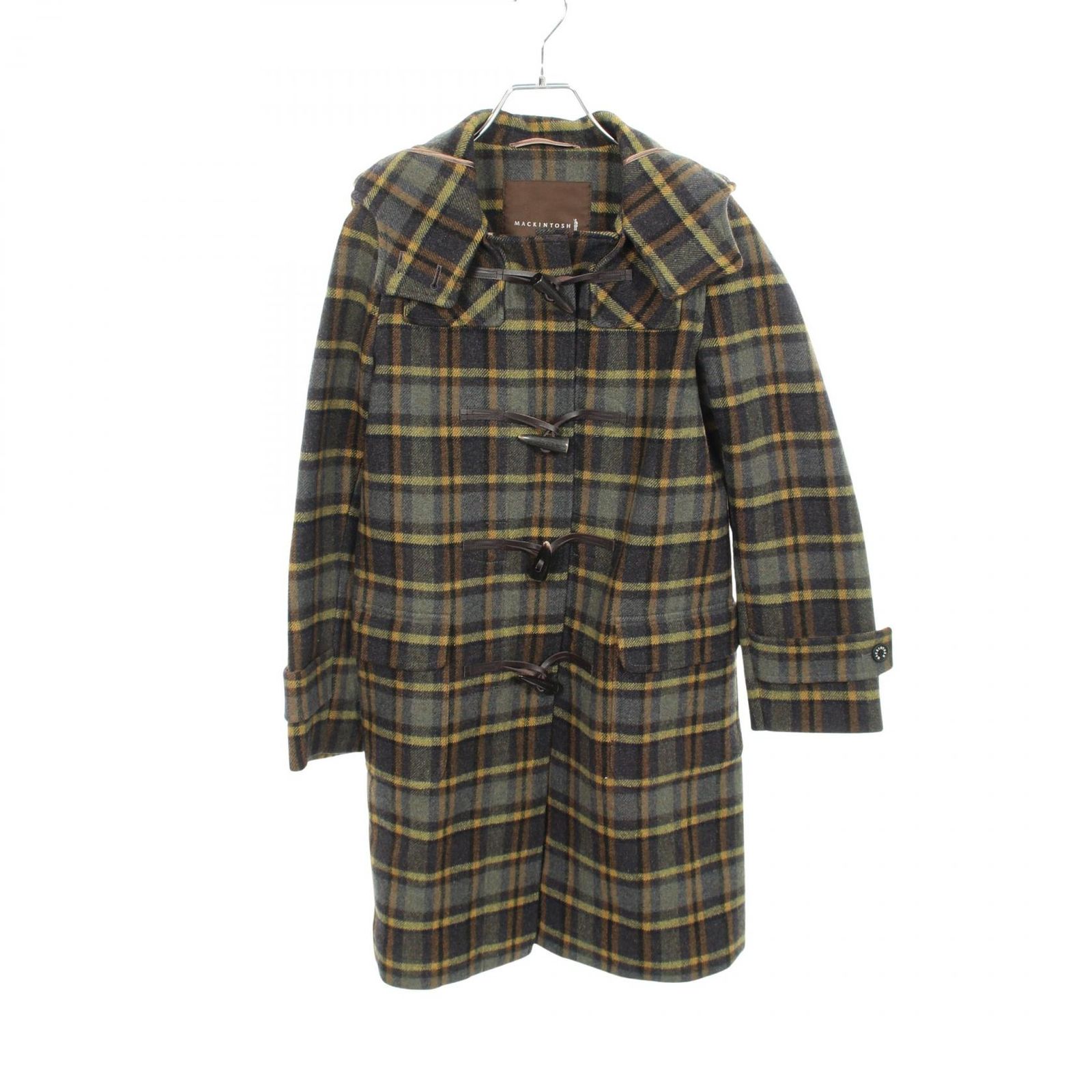 マッキントッシュ Mackintosh ダッフルコート チェック フード付き FI LDS WEIR ウール ダッフルコート レディース Used A
