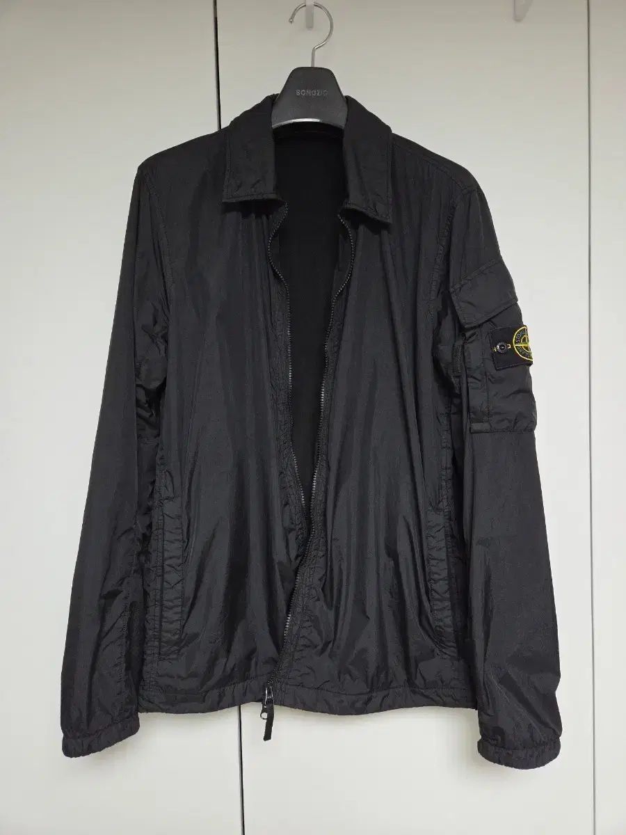 正規品 STONE ISLAND ストーンアイランド 22fw クリンクルレップス オーバーサイズシャツ ブラック L