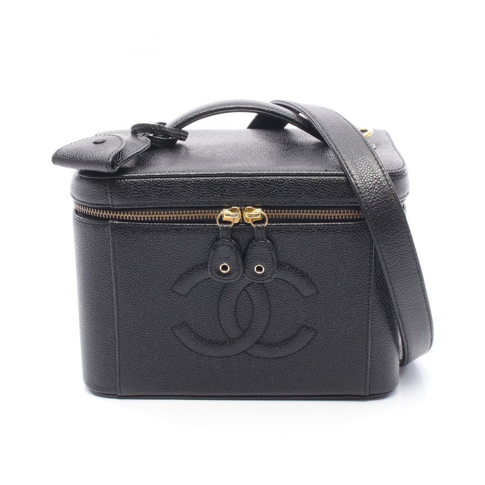 シャネル CHANEL ハンドバッグ ココマーク バニティ 2WAY ブラック キャビアスキン(グレインドカーフ) ココマーク バニティ 2wayショルダー レディース Used B