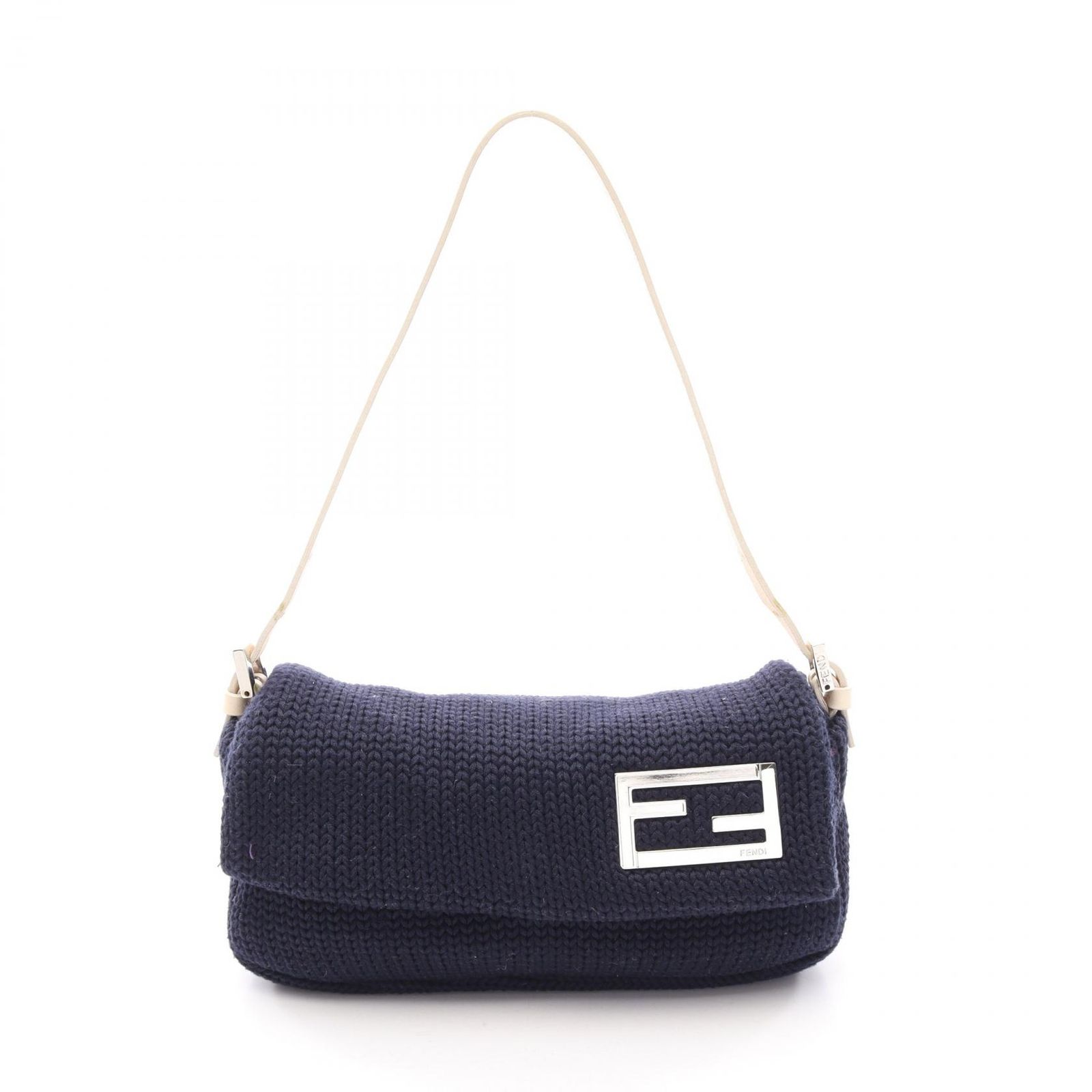 フェンディ FENDI ショルダーバッグ マンマ バケット ネイビー レザー マンマ バケット レディース Used B
