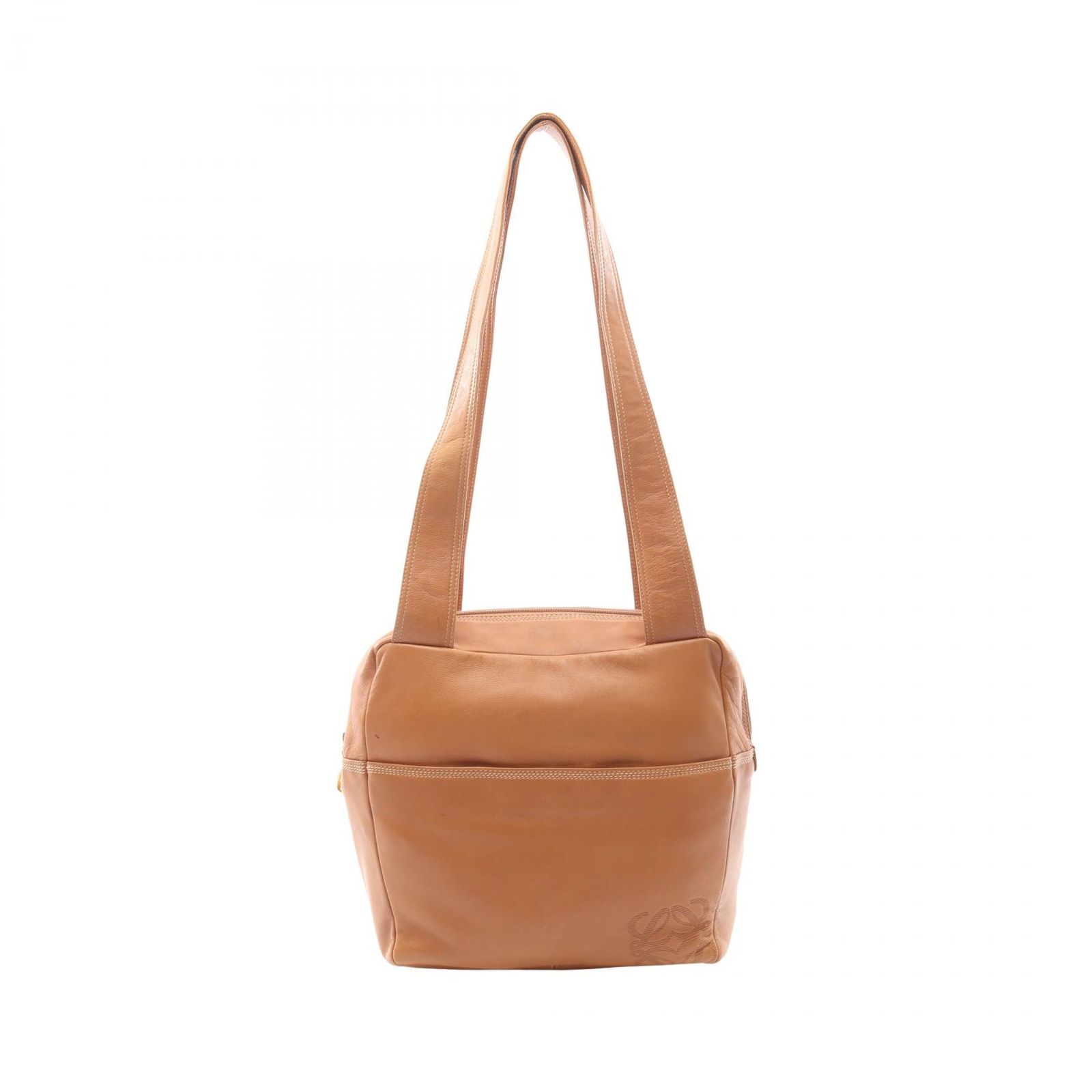 ロエベ LOEWE ショルダーバッグ アナグラム ブラウン レザー アナグラム ショルダーバック レディース Used B