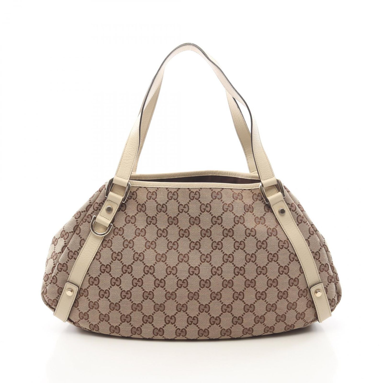 グッチ GUCCI ショルダーバッグ アビー GGキャンバス 130736 ベージュ/アイボリー キャンバス レザー アビー ショルダーバッグ レディース Used B