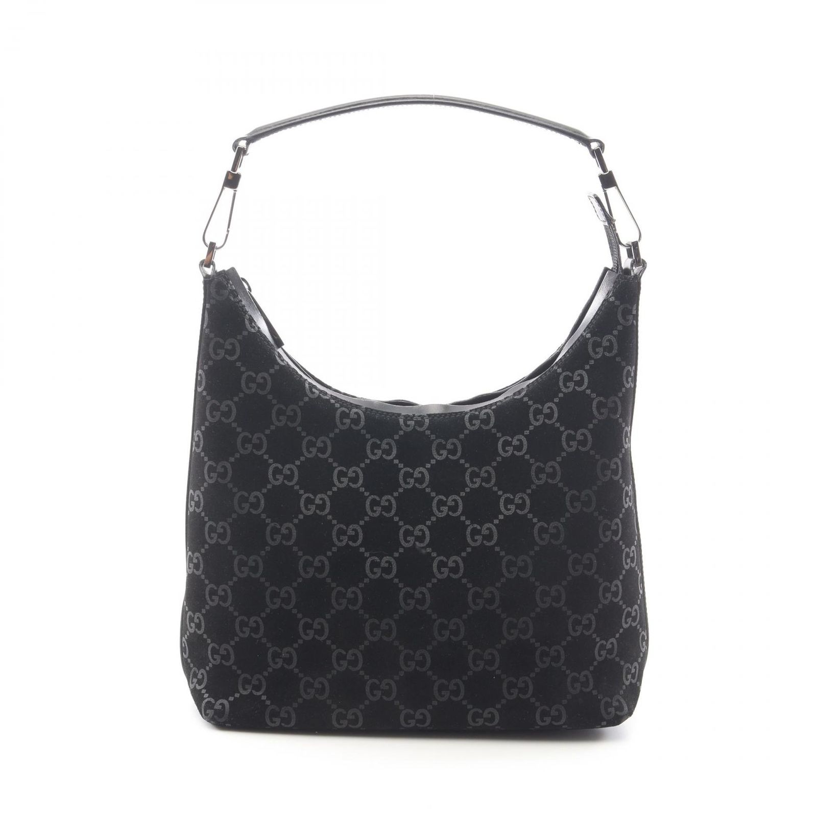 グッチ GUCCI ショルダーバッグ GG柄 000･0602 ブラック スウェード レザー ワンショルダー レディース Used B