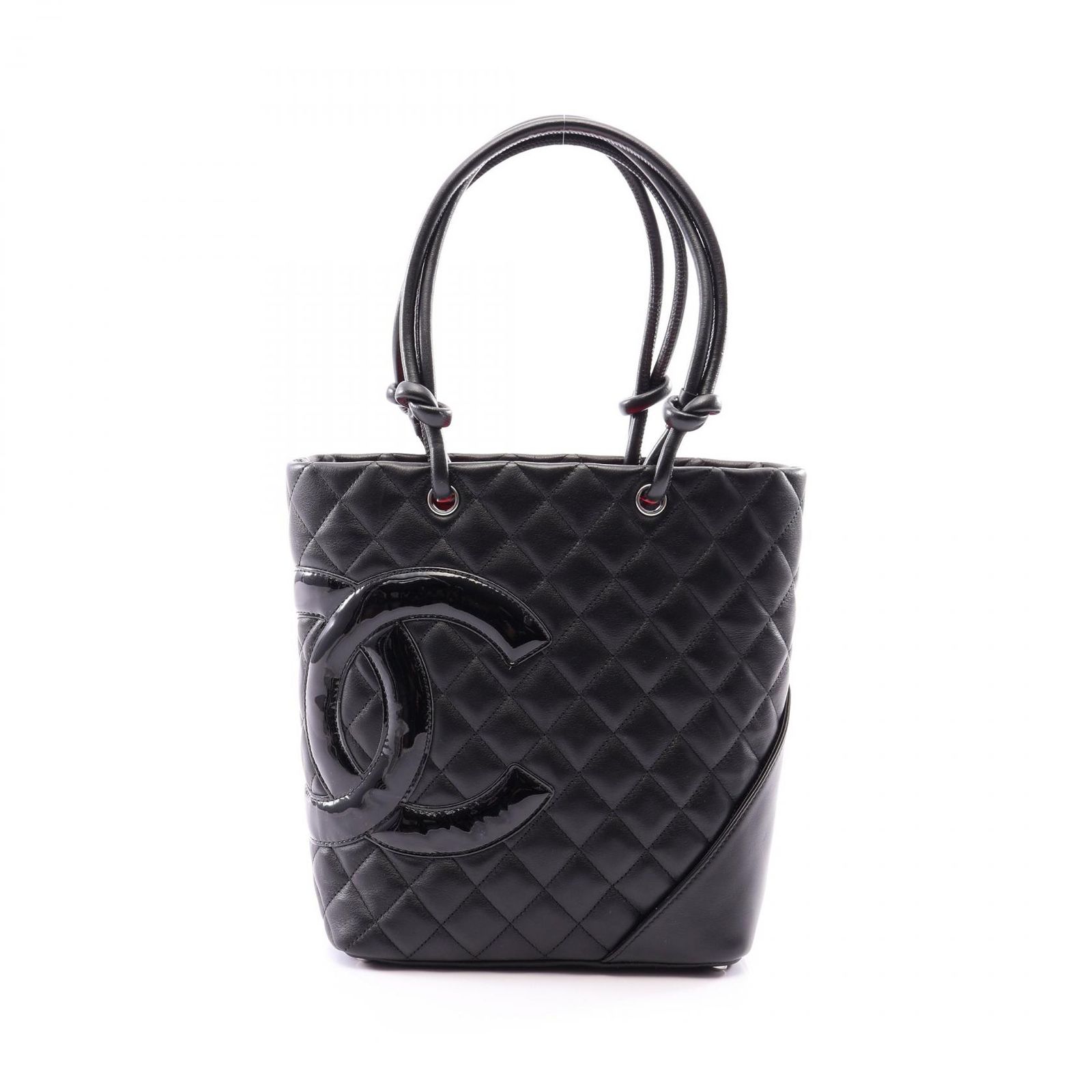 シャネル CHANEL トートバッグ カンボンライン ミディアム A25167 ブラック/ブラックエナメル レザー パテントレザー カンボンライン ミディアム トート レディース